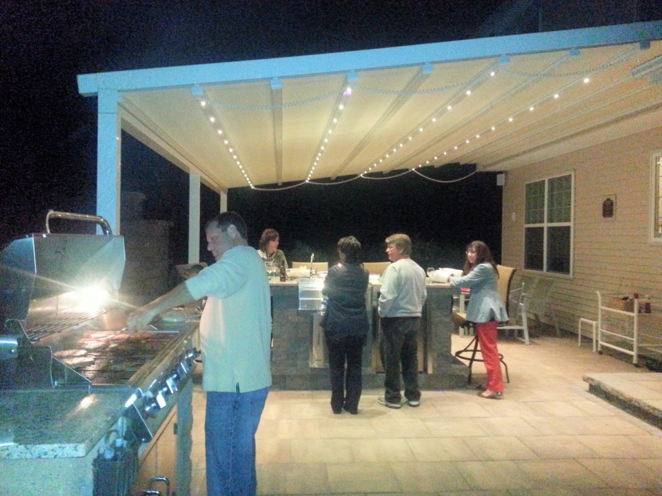 Pizza Oven, grill, bar, waterfall, hot tub, fire pit and more