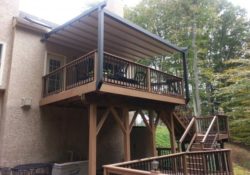 Raised deck with awning
