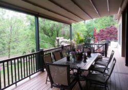 Deck shaded by pergola