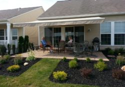 Backyard patio with sitting area