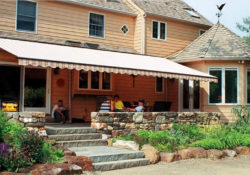 Back porch with stone steps