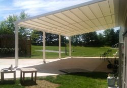 Cool comfortable shade from the largest retractable awning in the USA