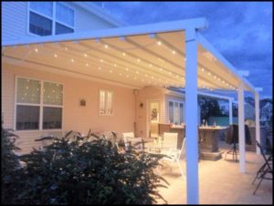 Outdoor pergola with lights
