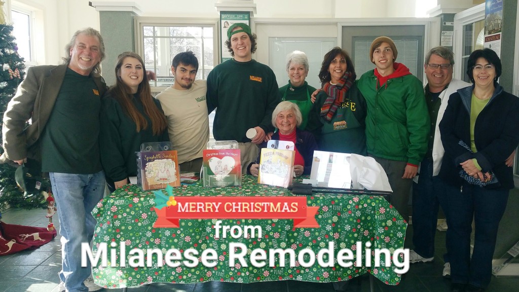 The Milanese Remodeling Family! celebrates Christmas 2015 at their "Christmas from the Heart" Open House. Seated- Jacqueline Milanese, Co-Founder of Milanese Remodeling Standing Left to Right Mark Milanese, Jackie Milanese, Michael Angelo Milanese, Mark Anthony Milanese, Linda Milanese Kerschner, Trish Milanese, Gabriel Milanese III, Mike Milanese, Kim DiMichael Milanese