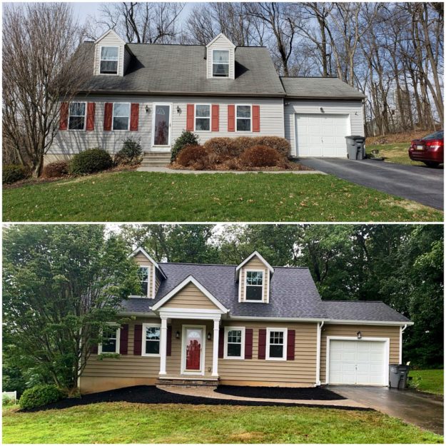 before and after Replacing Siding and Installing a Walkway