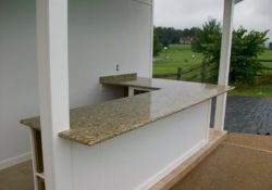 Outdoor Bar & Grille, granite with Aluminum Awning