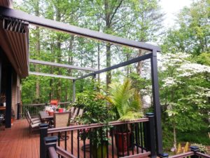 Pergola awning with fabric retracted suits any architectural style of home and is best for sun, wind & rain