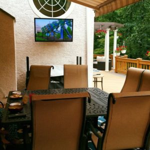 patio with TV