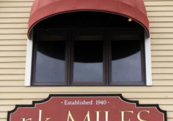 Awning outfront of r.k. Miles