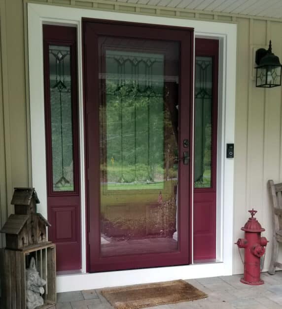 new burgundy front door in chester springs