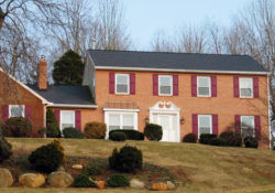 new front door on a brick house