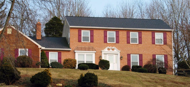 new front door on a brick house