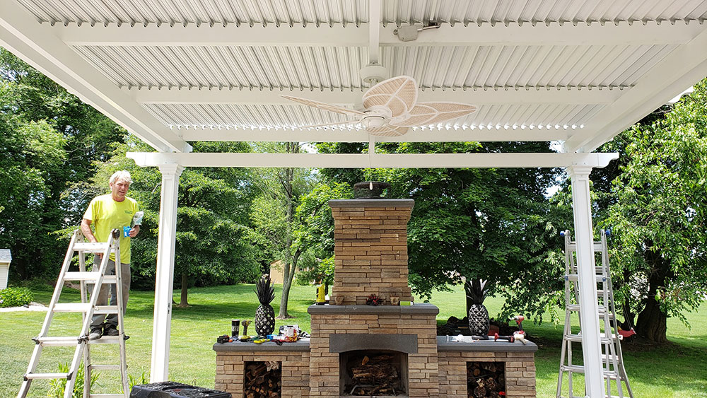 pergola with motorize louvers