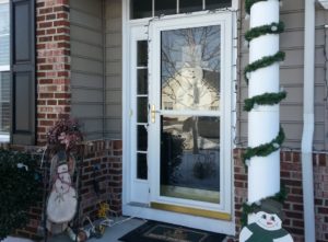 White storm front door 