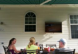 Outdoor television on deck