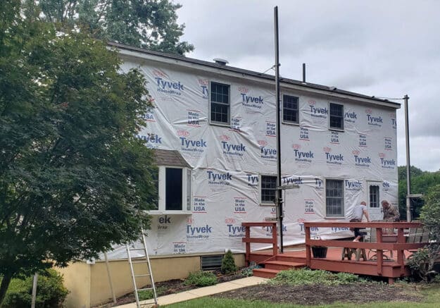 dupont tyvek wrap during siding job in west chester